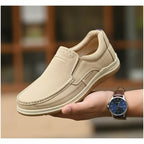 Cream Medicated Slip-On Suede Jogger | Non-Slip Ergonomic Sole | MJGC01